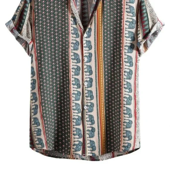 Casual Men's African Print Shirt - Picture 2 of 6